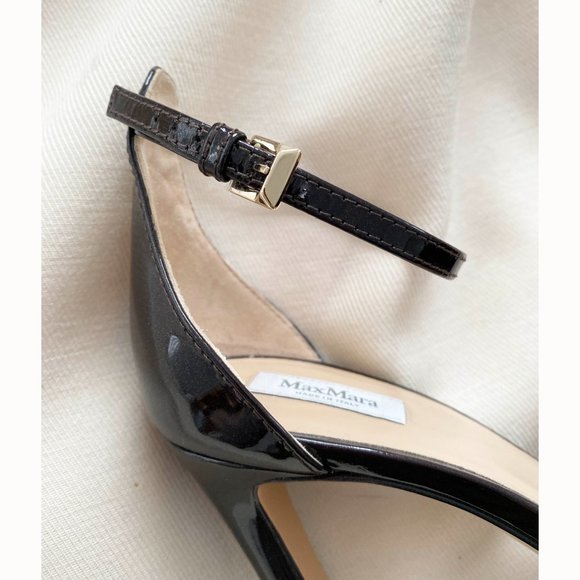 Max Mara Plum/Brown Sandals with Fur, Size 37.5. Fits like a 7.5/8 - Picture 7 of 9